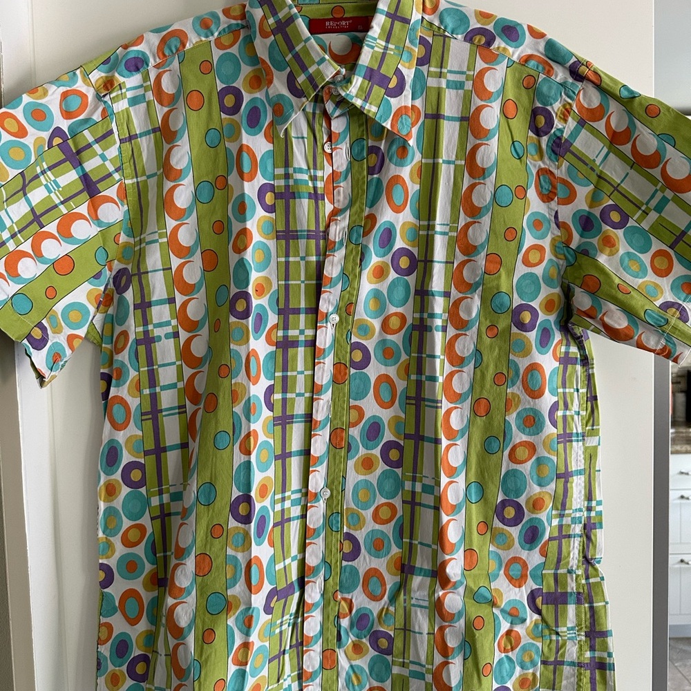 Report Multicolor Geometric Men's Shirt
